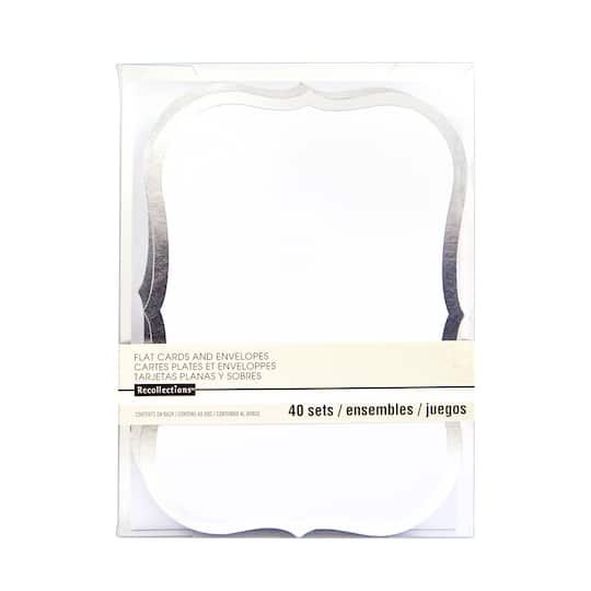 Silver Foil Flat Cards Envelopes By Recollections 5 X 7
